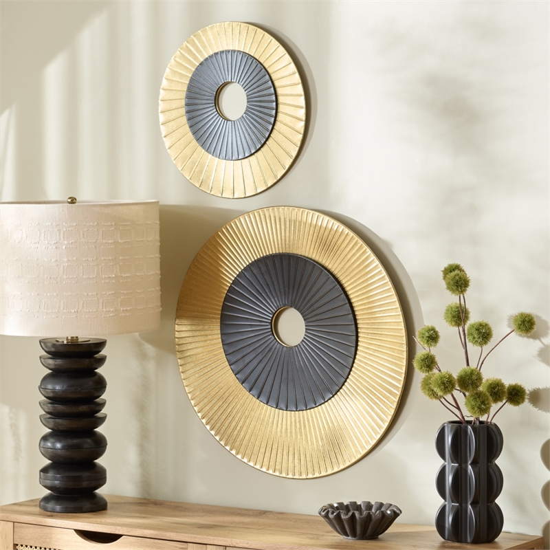 Safavieh Cathy Eclipse Discs Set Of 2 Iron in Gold / Black
