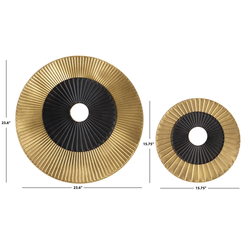 Safavieh Cathy Eclipse Discs Set Of 2 Iron in Gold / Black