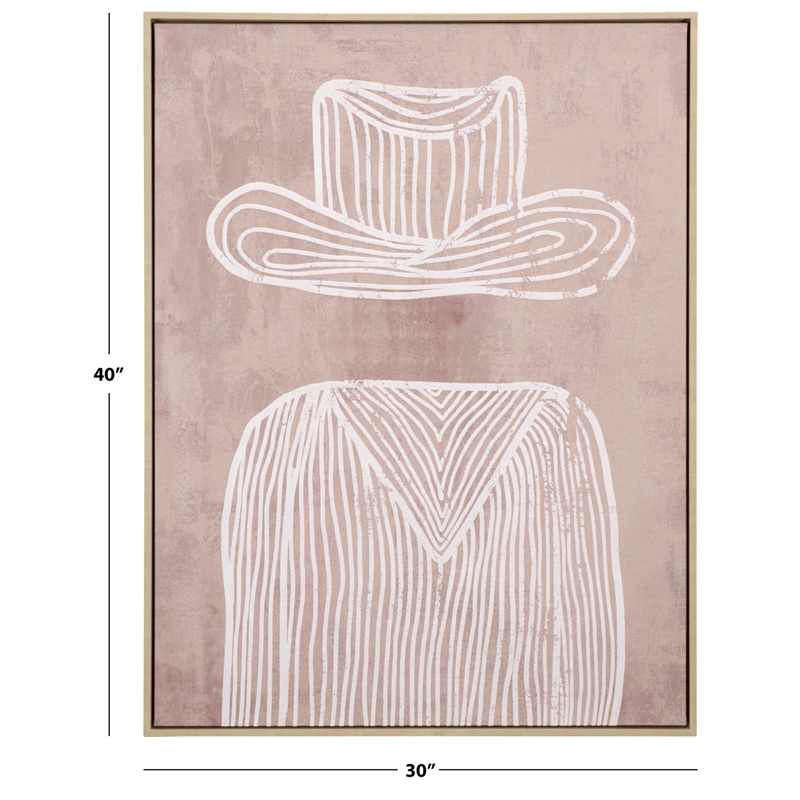 Safavieh The Stranger 30X40 Wood Framed Wall Art in Mauve / Mauve