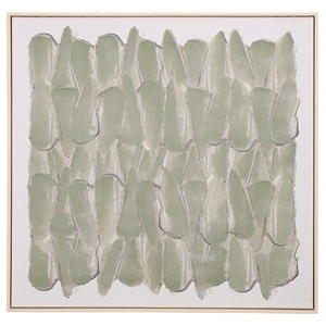 Safavieh Sage Stone 36X36 Wood Framed Wall Art  in Sage Green