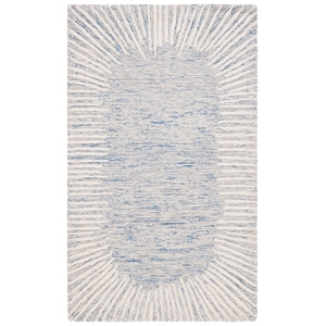 Safavieh Abstract 2'-0&quot x 3'-0&quot Wool and Cotton Hand Tufted Rug in Blue / Ivory