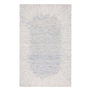 Safavieh Abstract 2'-3&quot x 4'-0&quot Wool and Cotton Hand Tufted Rug in Blue / Ivory