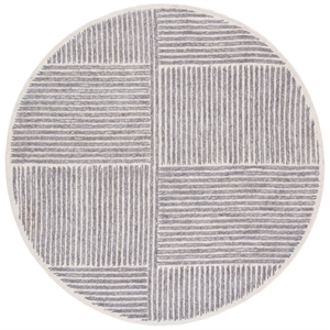 Safavieh Abstract 6'-0&quot x 6'-0&quot Wool and Jute Hand Tufted Rug in Ivory / Gray