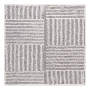 Safavieh Abstract 6'-0&quot x 6'-0&quot Wool and Jute Hand Tufted Rug in Ivory / Gray