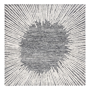 Safavieh Abstract 4'-0&quot x 4'-0&quot Wool and Cotton Hand Tufted Rug in Black / Ivory