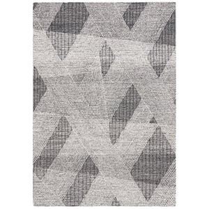 Safavieh Abstract 4'-0&quot x 6'-0&quot Wool  Hand Tufted Rug in Ivory / Charcoal