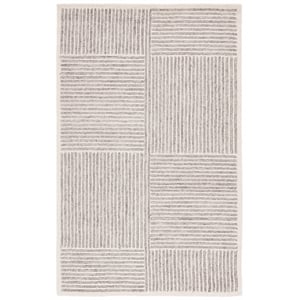 Safavieh Abstract 6'-0&quot x 9'-0&quot Wool and Jute Hand Tufted Rug in Ivory / Gray