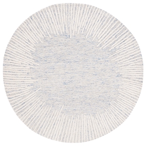 Safavieh Abstract 4'-0&quot x 4'-0&quot Wool and Cotton Hand Tufted Rug in Blue / Ivory