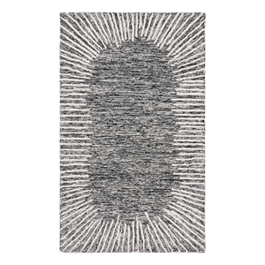 Safavieh Abstract 2'-0&quot x 3'-0&quot Wool and Cotton Hand Tufted Rug in Black / Ivory