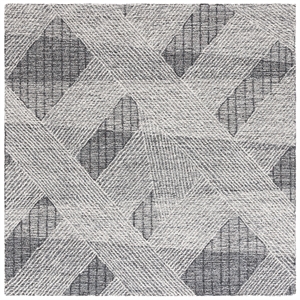 Safavieh Abstract 6'-0&quot x 6'-0&quot Wool  Hand Tufted Rug in Ivory / Charcoal