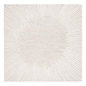 Safavieh Abstract 10'-0&quot x 10'-0&quot Wool and Cotton Hand Tufted RuginNatural/Ivory