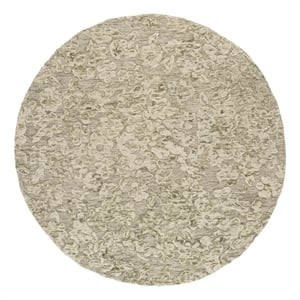 Safavieh Abstract 6'-0&quot x 6'-0&quot Wool and Cotton Hand Tufted Rug in Green / Ivory