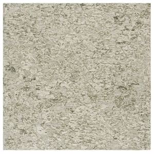 Safavieh Abstract 6'-0&quot x 6'-0&quot Wool and Cotton Hand Tufted Rug in Green / Ivory