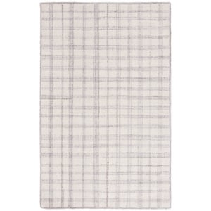 Safavieh Abstract 4'-0&quot x 6'-0&quot Wool Hand Tufted Rug in Ivory / Silver