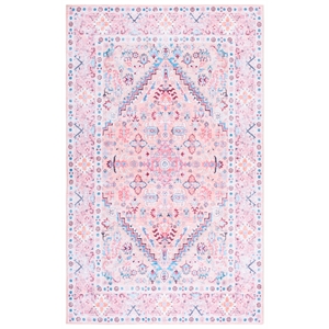 Safavieh Arizona 2'-0&quot x 5'-0&quot Polyester Power Loomed Rug in Beige / Pink