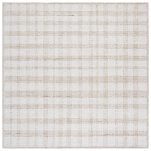 Safavieh Abstract 6'-0&quot x 6'-0&quot Wool Hand Tufted Rug in Ivory / Gold