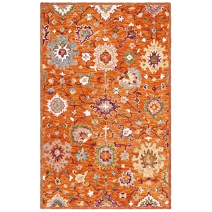 Safavieh Aspen 2'-0&quot x 3'-0&quot Wool and Cotton Hand Tufted Rug in Rust / Green