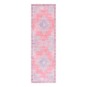 Safavieh Arizona 2'-0&quot x 7'-0&quot Polyester Power Loomed Rug in Pink / Beige