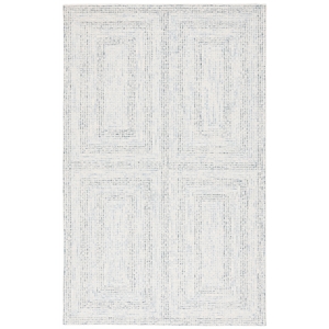 Safavieh Abstract 5'-0&quot x 8'-0&quot Wool and Cotton Hand Tufted Rug in Ivory / Blue