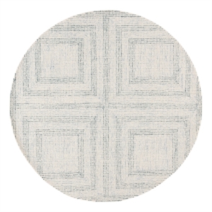 Safavieh Abstract 6'-0&quot x 6'-0&quot Wool and Cotton Hand Tufted Rug in Ivory / Blue