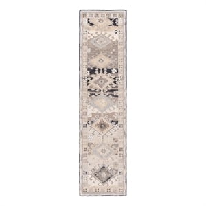 Safavieh Aspen 2'-3&quot x 9'-0&quot Wool  Hand Tufted Rug in Charcoal / Beige