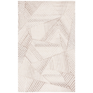 Safavieh Abstract 5'-0&quot x 8'-0&quot Wool  Hand Tufted Rug in Ivory / Light Brown