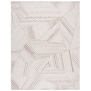 Safavieh Abstract 8'-0&quot x 10'-0&quot Wool Hand Tufted Rug in Ivory / Light Brown