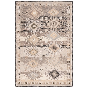 Safavieh Aspen 4'-0&quot x 6'-0&quot Wool  Hand Tufted Rug in Charcoal / Beige