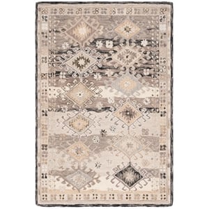 Safavieh Aspen 6'-0&quot x 9'-0&quot Wool  Hand Tufted Rug in Charcoal / Beige