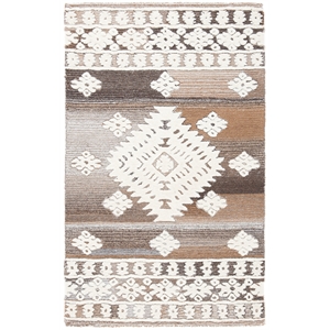 Safavieh Aspen 2'-0&quot x 3'-0&quot Wool and Cotton Hand Tufted Rug inIvory/Light Brown