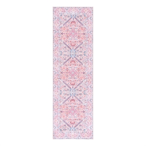 Safavieh Arizona 2'-0&quot x 7'-0&quot Polyester Power Loomed Rug in Beige / Pink