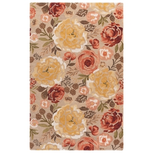 Safavieh Blossom 8'-0&quot x 10'-0&quot Wool and Cotton Hand Tufted Rug in Pink / Gold