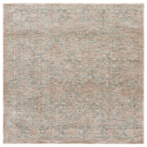 safavieh audrey 6'-0&quot x 6'-0&quot polyester hand tufted rug in teal / beige