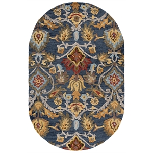 Safavieh Blossom 9'-0&quot x 12'-0&quot Wool  Hand Tufted Rug in Navy / Multi-Color