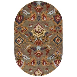 Safavieh Blossom 6'-0&quot x 8'-0&quot Wool  Hand Tufted Rug in Green / Multi-Color