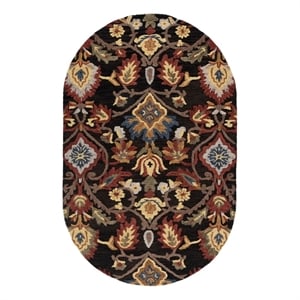 Safavieh Blossom 6'-0&quot x 8'-0&quot Wool  Hand Tufted Rug in Charcoal / Multi-Color