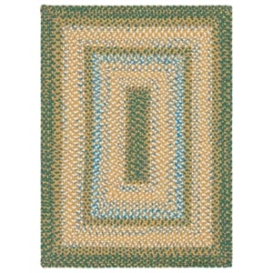 safavieh braided 2'-0&quot x 3'-0&quot polypropylene hand woven rug in brown / darkgreen