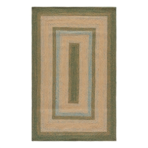 safavieh braided 5'-0&quot x 8'-0&quot polypropylene hand woven rug in brown / darkgreen