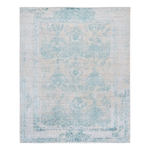 Safavieh Bedford 10'-0&quot x 14'-0&quot Wool Hand Loomed Rug in Turquoise / Ivory