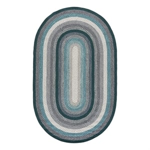 Safavieh Braided 6'-0&quot x 8'-0&quot Polypropylene Hand Woven Rug in Teal /Multi-Color