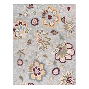 Safavieh Blossom 9'-0&quot x 12'-0&quot Wool and Cotton Hand Tufted Rug in Gray /  Pink