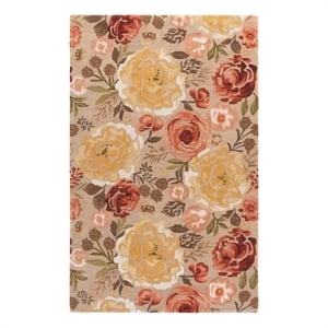 Safavieh Blossom 4'-0&quot x 6'-0&quot Wool and Cotton Hand Tufted Rug in Pink / Gold