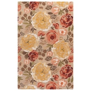 Safavieh Blossom 6'-0&quot x 9'-0&quot Wool and Cotton Hand Tufted Rug in Pink / Gold