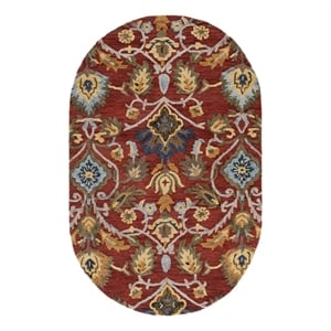 Safavieh Blossom 3'-0&quot x 5'-0&quot Wool  Hand Tufted Rug in Red / Multi-Color