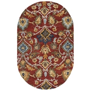 Safavieh Blossom 8'-0&quot x 10'-0&quot Wool  Hand Tufted Rug in Red / Multi-Color
