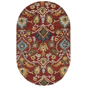 Safavieh Blossom 9'-0&quot x 12'-0&quot Wool  Hand Tufted Rug in Red / Multi-Color