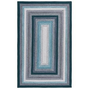 Safavieh Braided 2'-0&quot x 3'-0&quot Polypropylene Hand Woven Rug in Teal /Multi-Color