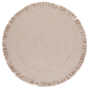 Safavieh Braided 3'-0&quot x 3'-0&quot Wool  Hand Woven Rug in Beige / Ivory