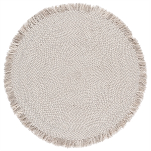 Safavieh Braided 3'-0&quot x 3'-0&quot Wool  Hand Woven Rug in Gray / Ivory