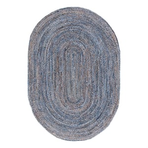 Safavieh Cape Cod 5'-0&quot x 8'-0&quot Jute and Cotton Hand Woven Rug in Blue / Natural